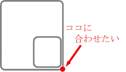 子ブロックを右下に持っていく